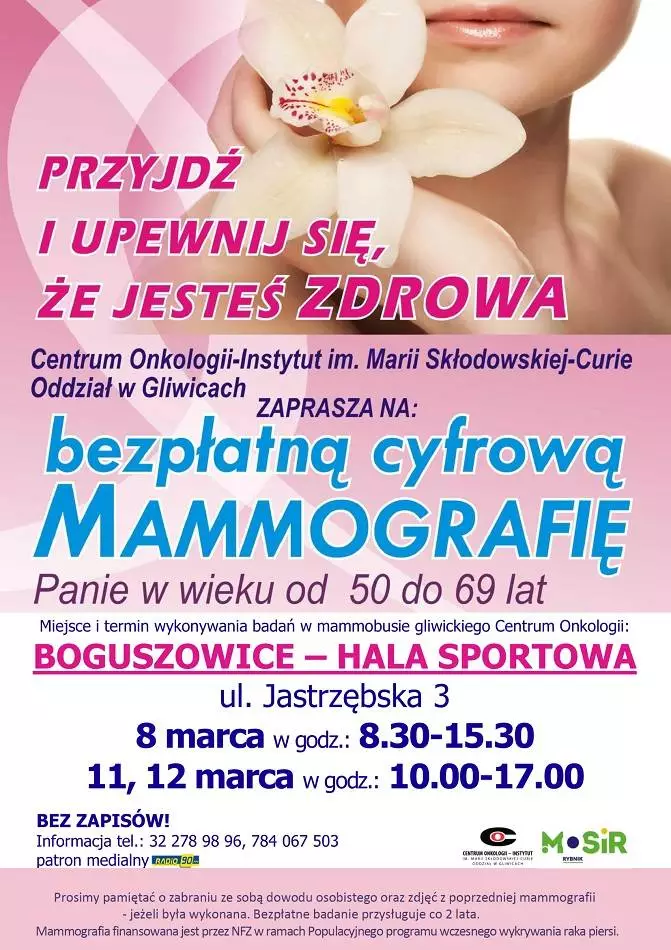 Bezp&#322;atna mammografia w Boguszowicach