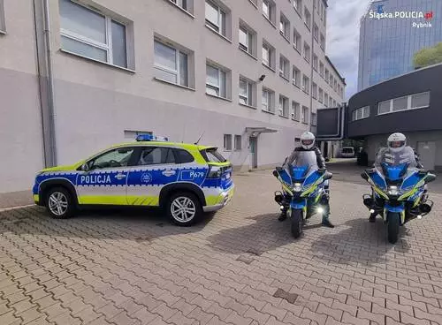 Policyjne motocykle na Rybnickich drogach