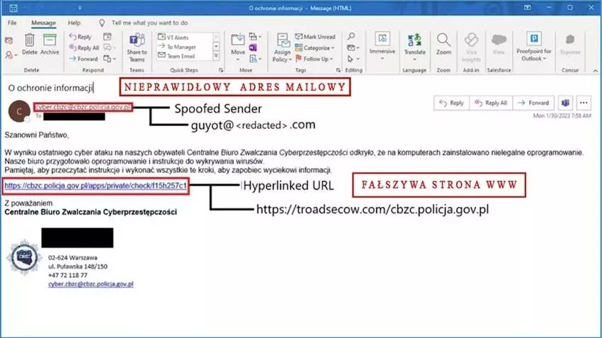 Rybnik: Uwaga na fałszywe maile dotyczące rzekomego cyberataku! / fot. policja.pl