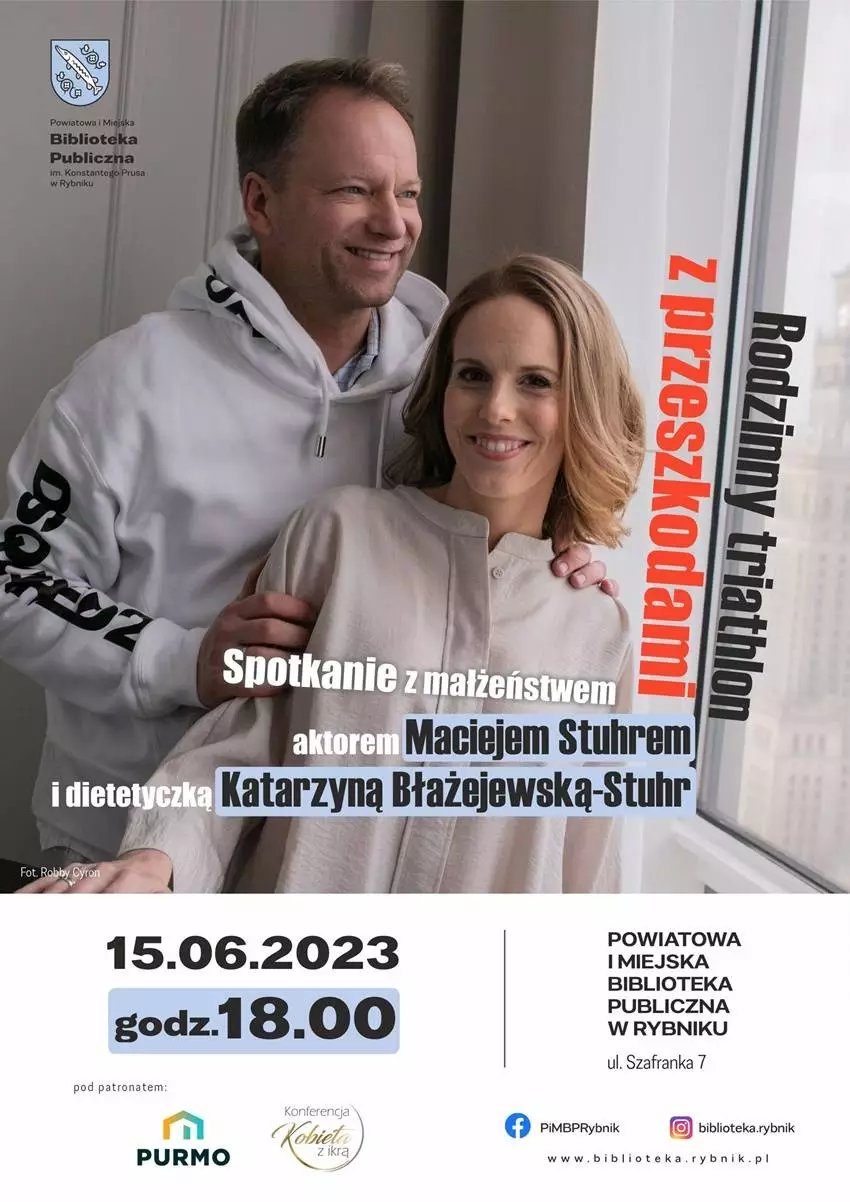 Spotkanie z Maciejem Stuhrem i Katarzyną Błażejewską-Stuhr w rybnickiej bibliotece / fot. PiMBP